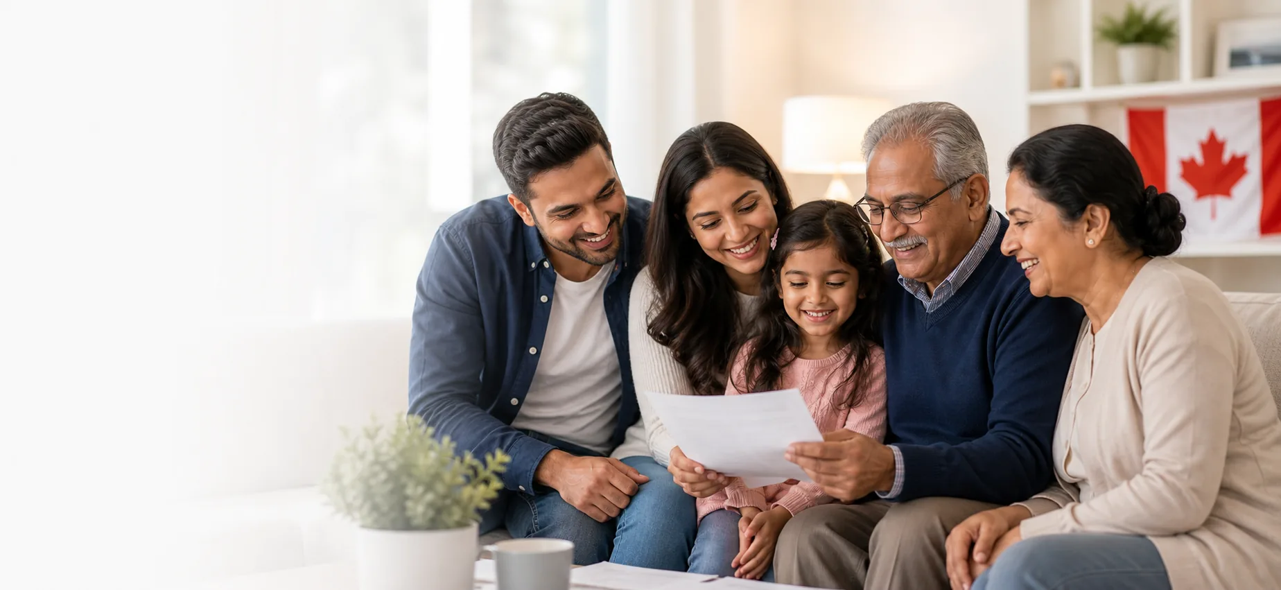 Caregiver supporting a Canadian family